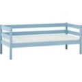 Einzelbett HOPPEKIDS "ECO Comfort Kinderbett, Kiefer Massivholz, Jugendbett inkl. Rollrost", blau (traum blau), B:76cm H:65cm L:166cm, Kiefer massiv, Betten, 70x160 cm, wahlweise in verschieden Farben/ Matratze/ Absturzsicherung