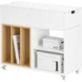 FBT134-W Aktenschrank Aktenschrankwagen Druckertisch Druckerständer Rollcontainer mit 4 Rollen Lagerschrank Schrank für Büro Weiß bht ca. 30x61x70cm