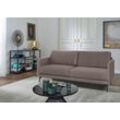 2-Sitzer "CR.450, Designsofa, Loungesofa", beige (beigegrau 534, 26), B:150cm H:85cm T:95cm, NaturLEDER OSKAR (echtes Rindsleder), Chenille COCO (72% Polyester 15% Baumwolle 13% Polyacryl), CREATION BY ROLF BENZ, Sofas, Armlehne sehr schmal, Alugussfüße in umbragrau, Breite 150 cm