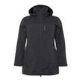 Regenjacke MAIER SPORTS "Große Größen", Damen, Gr. 46, schwarz, Obermaterial: 100% Polyester;Futter-Einsatz: 100% Polyamid;Futter: 100% Polyester, unifarben, casual, figurumspielend lang, Langarm, Jacken, Atmungsaktiv, schnell trocknend, wasser- und winddicht