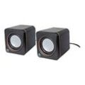 Manhattan 2600 Series Speaker System, Small Size, Big Sound, Two Speakers, Stereo, USB power, Output: 2x 3W, 3.5mm plug for sound, In-Line volume control, Cable 0.9m, Black, Three Year Warranty, Box - Lautsprecher - für PC