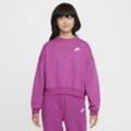 Nike Sportswear Club Fleece-Sweatshirt mit Rundhalsausschnitt und kastiger Passform (Mädchen) - Lila