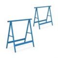 Relaxdays - Arbeitsbock 2er Set, klappbar, 100 kg, hbt: 74 x 78 x 40 cm, Allzweckbock Werkstatt, Tapezieren, Malern, blau