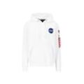 Hoodie ALPHA INDUSTRIES "Alpha Industries Men - Hoodies Space Shuttle Hoodie", Herren, Gr. L, weiß, Obermaterial: 80% Baumwolle, 20% Polyester, regular fit, Sweatshirts