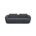 3-Sitzer FLEXLUX "Torino, rund, Couch, Dreisitzer", grau (anthrazit), B:217cm H:85cm T:102cm, 100% Polyester, Sofas, Modernes, organisches Sofa-Design, Kaltschaum, Wellenunterfederung