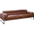 2-Sitzer CALIA ITALIA "Romeo, Designsofa der Extraklasse mit tollem Sitzkomfort", braun (karma 601 choccolate), B:182cm H:67cm T:105cm, AnilinLEDER Karma gewachst (echtes Rindsleder), Sofas, edle Design Kufenfüße und edlem Lederbezug