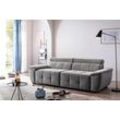 Big-Sofa EXXPO - SOFA FASHION "Exxpo MAVERICK, weicher Bezugstoff, hoher Sitzkomfort", grau (dunkelgrau), B:240cm H:80cm T:107cm, Sofas, inkl. verstellbare Kopfstützen, aufwendige Detailverarbeitung