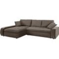 Ecksofa TRENDMANUFAKTUR "Indie II, tolle Detailverarbeitung, bequem und komfortabel im Sitz" Sofas Gr. B/H/T: 269cm x 86cm x 169cm, Struktur fein, Recamiere links, mit Bettfunktion, braun (hellbraun) XL und XXL, wahlweise mit Bettfunktion, L-Form