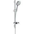 Brausegarnitur HANSGROHE "Raindance Select S" Brausegarnituren silberfarben (chrom) 12cm, mit Duschstange 65cm und Seifenschale, chrom