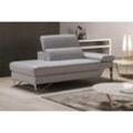 Ottomane EGOITALIANO "Princess, elegantes Designsofa mit erstklassigem Sitzkomfort", grau (stone), B:177cm H:95cm T:108cm, Leder u00bbBULLu00ab (echtes Rindsleder). Geschliffenes, pigmentiertes und behandeltes Rindsleder mit einer Dicke von 1, 3-1, 5 mm. Dieses Leder zeigt eine ziemlich weiche Hand mit einem halb undurchsichtigen Aussehen. Es handelt sich um ein geschütztes Leder. Eine leichte Dec