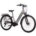 E-Bike SAXONETTE "Premium Sport (Wave)" E-Bikes Gr. 45 cm, 28 Zoll (71,12 cm), silberfarben Pedelec, Elektrofahrrad für Damen u. Herren, Trekkingrad