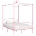 Himmelbett-Gestell Rosa Metall 140 x 200 cm Vidaxl