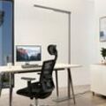 Arcchio LED-Büro-Stehleuchte Tamilo, silber, Metall, 194cm