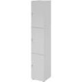 Schließfachschrank Topas Line, 6 Ordnerhöhen, 3 Fächer, Zylinderschloss, B 400 x T 420 x H 2156 mm, grau/grau