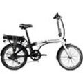 E-Bike ZÜNDAPP "Z120" E-Bikes Gr. 28 cm, 20 Zoll (50,80 cm), weiß (schwarz, weiß) Pedelec, Elektrofahrrad für Damen u. Herren, Klapprad