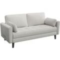 Yaheetech - 2 Sitzer Sofa, Loveseat, Kleine Sofa mit 2 Kissen und Armlehnen, Moderne Leinen Couch Sofa, 2er Couch Loungesofa Set, Bequemes Sofa Set