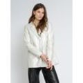 Lederblazer MAZE "42021249" Gr. S, weiß (white metallic) Damen Blazer