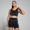 MP Damen Tempo Contrast Texture Sport-BH – Schwarz - XXL