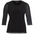 Rundhals-Shirt 3/4-Arm Emilia Lay schwarz, 48