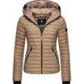 Steppjacke NAVAHOO "Kimuk" Gr. M, grau (helltaupe) Damen Jacken leichte Übergangsjacke mit Kapuze