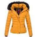 Steppjacke NAVAHOO "Chloe" Gr. M (38), gelb Damen Jacken hochwertige Winterjacke mit abnehmbarer Kapuze