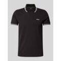 Slim Fit Poloshirt mit Label-Print Modell 'Paul'