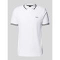 Slim Fit Poloshirt mit Label-Print Modell 'Paul'