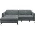 Ecksofa SET ONE BY MUSTERRING "SO 4400 V" Sofas Gr. B/H/T: 259 cm x 84 cm x 167 cm, Chenille JOY, Recamiere links, mit Armteilverstellung-mit Kopfteilverstellung-mit Sitting-Bett motorisch-PUR-Schaumstoff, grau (graphite) wahlweise mit motorischer Bettfunktion & Kopfverstellung, Fuß schwarz