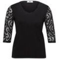 V-Shirt 3/4-Arm Anna Aura schwarz, 44