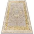 Bliss Z160AZ147 Teppich dunkelbeige / gold – Rahmen, griechisch, Exklusiv, strukturell yellow 120x170 cm