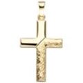 Kreuz-Anhänger JOBO "Anhänger Kreuz", gelb (gelbgold 585), Schmuckanhänger, Damen, Gelbgold 585, 585 Gold