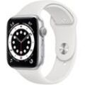 Apple Watch Series 6 Aluminium 44 mm (2020) GPS + Cellular silber Sportarmband weiß