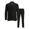 Anzug JACK & JONES "JPRCOSTA SUIT" Gr. 50, N-Gr, schwarz (schwarz fit:super slim fit), Herren, Web, Obermaterial: 100% Polyester, unifarben, Anzüge, mit fallendem Revers