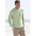 Strickpullover AUTHENTIC LE JOGGER Gr. S (44/46), grün, Herren, Strick, Obermaterial: 100% Baumwolle, unifarben, Pullover, mit Double-Layer Optik, Rundhalspullover aus reiner Baumwolle