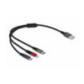 Usb Ladekabel 3 in 1 für Lightning/MicroUSB /Type-C 30 cm 3-farbig (87236) - Delock