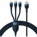 Baseus Flash Series II Kabel USB - USB Type C / Lightning / Micro USB 100 W 1,2 m blau (CASS030003)