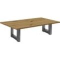 Couchtisch MÄUSBACHER, grau (graphit, asteiche, graphit, asteiche), Tische, B/H/T: 140cm x 47cm x 70cm, 140cm Tischplatte Couchtisch Eckige Couchtische Holz-Couchtische U-Gestell