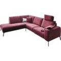 Ecksofa INOSIGN "Bellini L-Form" Sofas Gr. B/H/T: 263 cm x 85 cm x 90 cm, Easy care, Recamiere links, rot (dunkelrot) incl. motorischer Relaxfunktio, wahlweise Easy Care-Bezug