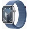 Apple Watch Series 9 Aluminium 45 mm (2023) GPS silber Sport Loop Winterblau