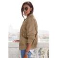 FRENCH CONNECTION Blouson beige Gr. L (44/46) für Damen. Mit Badge. Lässig Geschnitten. Nachhaltig.