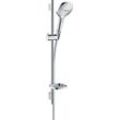 Brausegarnitur HANSGROHE "Raindance Select E" Brausegarnituren silberfarben (chrom) 12cm, mit Duschstange 65cm und Seifenschale, chrom