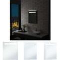 Kalisse - The Living Store Badezimmer-Wandspiegel mit LEDs 50x60 cm - Spiegel - Silber