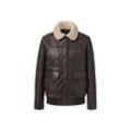 Lederjacke im Aviator-Style Dunkelbraun - Gr.: S