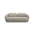 3-Sitzer FLEXLUX "Torino, rund, Couch, Dreisitzer", beige (natural), B:217cm H:85cm T:102cm, 100% Polyester, Sofas, Modernes, organisches Sofa-Design, Kaltschaum, Wellenunterfederung