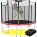 KINETIC SPORTS Trampolin Outdoor 'Salto Plus' Ø 183/244/305/366/400/430/490 cm - Komplett-Set für Kinder, USA Sprungtuch, Netz, Randpolster, Leiter - bis zu 160kg Pink-2 Ø 305 cm Ø 305 cm, Pink-2