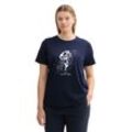 T-Shirt mit platziertem Frontdruck, marine bedruckt, Gr.52