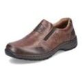 Slipper RIEKER, Herren, Gr. 41, braun (braun, used), Lederimitat, used, casual, Schuhe, in bequemer Weite G (weit)