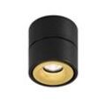 Egger DLS LED-Deckenspot Clippo, schwarz-gold, 3.000K