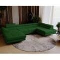 Emporius - Ecksofa Sorlo u - Sofa 345 cm, Schlaffunktion, verstellbare Kopfstützen, Bettkasten - Eckcouch U-Form - Ottomane rechts freistehend