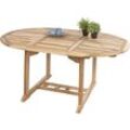 SAM® Gartentisch ausziehbar Teak Holz 120 - 170 cm oval BORNEO